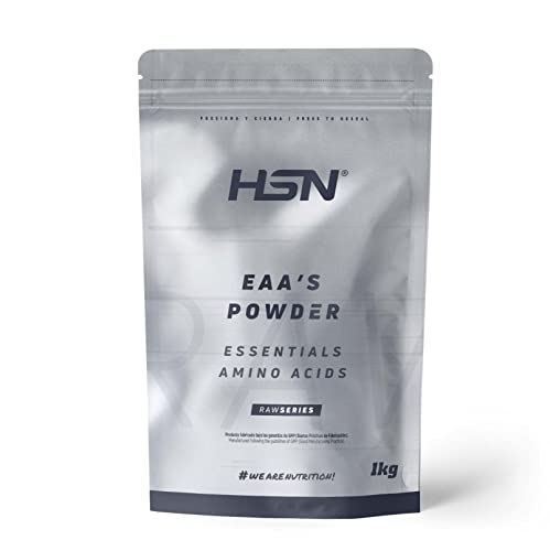 Aminoácidos Esenciales en Polvo de HSN EAA's | Sin Sabor 1 Kg = 67 Tomas por Envase | Leucina, Isoleucina, Valina, Lisina, Metionina, Treonina, Triptófano, Histidina, Fenilalanina