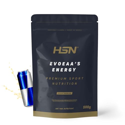 Aminoácidos Esenciales en Polvo de HSN Evoeaa's Energy | Sabor Bebida Energética 500 g = 29 Tomas por Envase | 9 Aminoácidos Esenciales EAAs con Cafeína, Extractos Herables, Vitaminas y Minerales