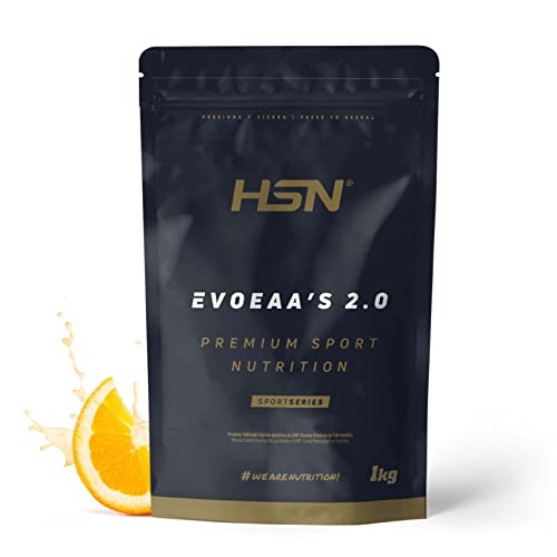 Aminoácidos Esenciales en Polvo de HSN Evoeaa's | Sabor Naranja 1 Kg = 74 Tomas por Envase | Leucina, Isoleucina, Valina, Lisina, Metionina, Treonina, Triptófano, Histidina, Fenilalanina