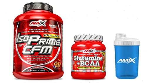 Amix Proteina Iso Prime CFM 2kg (Vainilla) + Glutamina BCAA 300 gr + Batidor