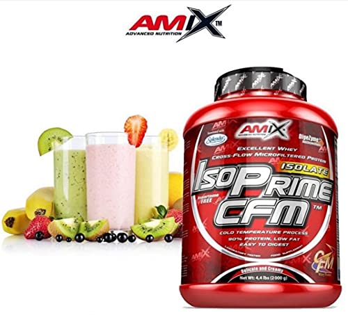 AMIX - Proteína Isolada Isoprime CFM, 2 Kg - Gran Aporte de Aminoácidos - Contiene Enzimas Digestivas - Libre de Aspartamo, Proteínas para Aumentar Masa Muscular, Sabor Chocolate