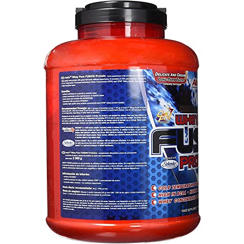 AMIX - Proteína Whey - Pure Fusion - 2,3 Kg - Concentrado de Suero Ultra Filtrado - Isolada con Splenda - Contiene L-glutamina - Proteínas para Aumentar Masa Muscular - Sabor Natural