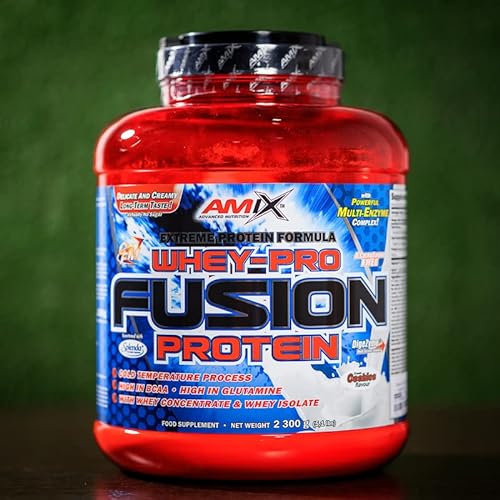 AMIX - Proteína Whey - Pure Fusion - 2,3 Kg - Concentrado de Suero Ultra Filtrado - Isolada con Splenda - Contiene L-glutamina - Proteínas para Aumentar Masa Muscular - Sabor Doble Chocolate Blanco