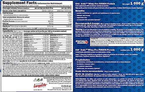 Amix - Proteína Whey Pure Fusion - Suplemento Alimenticio - Mejora del Rendimiento - Contiene Aminoácidos Bcaa - Glutamina en Polvo - Nutrición Deportiva- Sabor Moca/ Chocolate / Café - Bote de 1 Kg