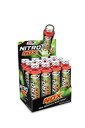 AMIX - Suplemento Deportivo - NitroNox Shooter en Formato de 12 x 140 ml - Ayuda a Mejorar el Rendimiento Muscular - Contiene Arginina y Beta Alanina - Sabor Uvas Azules