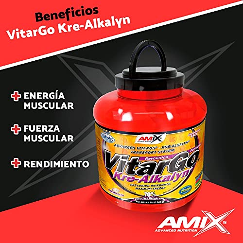 Amix, Vitargo Load + Kre-Alkalyn , Suplemento Alimenticio, Recuperador muscular, Suplemento de Carbohidratos para masa muscular, Creatina Monohidrato Amix, Sabor Limón, 2 KG