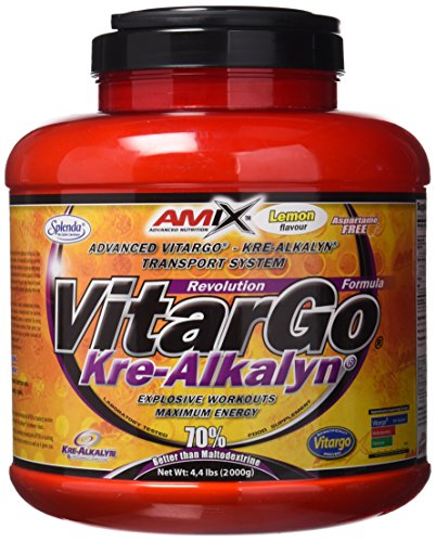 Amix, Vitargo Load + Kre-Alkalyn , Suplemento Alimenticio, Recuperador muscular, Suplemento de Carbohidratos para masa muscular, Creatina Monohidrato Amix, Sabor Limón, 2 KG