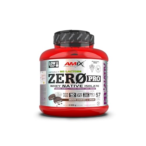 AMIX - Zeropro Protein - Proteína Isolada - Gran Aporte de Aminoácidos - Sin Azúcar - Proteína Natural - Proteínas para Aumentar Masa Muscular - Sabor Cookies y Crema - 2 Kg