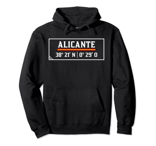 Amo mi ciudad Alicante - Coordenadas de Alicante Sudadera con Capucha