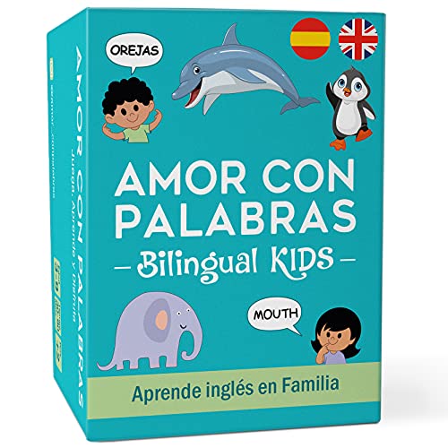 AMOR CON PALABRAS - Bilingual Kids | Juegos de Mesa para niños para Aprender Inglés y Español: Palabras y Abecedario para Niños. Juegos Educativos para Aprender a Leer y Hablar Inglés y Español