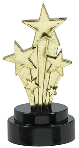 Amscan Hollywood Award Trophies, 6 Unidades, Dorado, 4" - Pack of 6