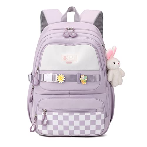 Amythe Mochila Escolar Niña Adolescente, Mochilas Infantil Informal Gran Capacidad, Bonita Mochila de Viaje Impermeable para Niñas de 10 12 14 16 años,Adapta para Ponerla en Carro, L