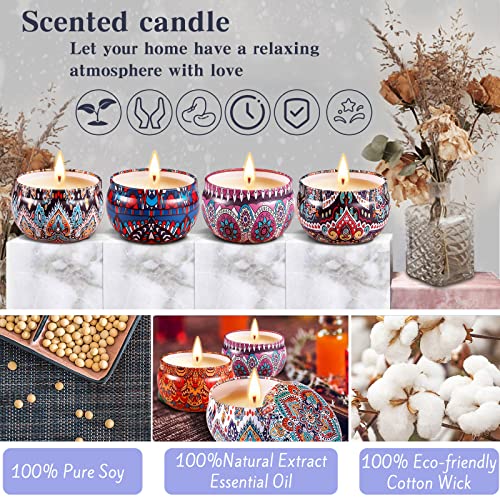 Amzeeniu Velas perfumadas Juego de regalo,9 Piezas Velas Aromaticas Vela de Viaje Aromaterapia Cera de Soja Natural Vela Velas Decorativas para Boda Cumpleaños Día de San Valentín Yoga Baño Dormitorio