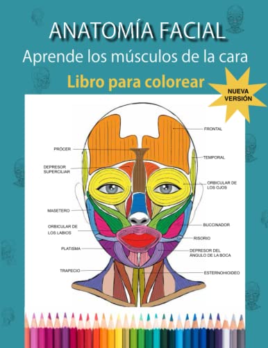 ANATOMIA FACIAL - Aprende los músculos de la cara: LIBRO PARA COLOREAR