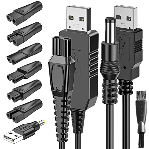 Ancable Cargador de 5 V para Philips, 7 enchufes multifunción, adaptador USB para todo tipo de cortadoras de pelo eléctricas, aparatos de cuidado, purificadores de aire y otros cables de carga