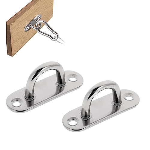 Anclaje Pared, Ganchos de Techo, Argolla Acero Inoxidable, Argollas de Acero, Anclajes Toldo, para Columpios de Yoga, hamacas, Toldos, Accesorios para Barcos, 2 Piezas