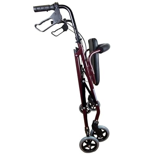 Andador plegable Rollator de 4 ruedas con frenos en empuñaduras