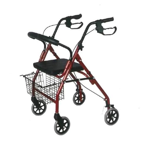 Andador plegable Rollator de 4 ruedas con frenos en empuñaduras