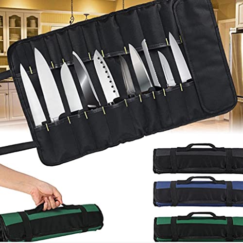 Angoily Bolsa para Cuchillos de Chef 22 Ranuras para Utensilios de Cocina Cuchillo Oxford Bolsa para Envolver Tela Cartera Portable para Cuchillos Bolsa de Rollo para Tienda en Casa Al