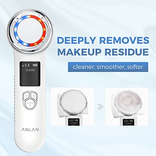 ANLAN Masajeador Facial Instrumento Multifuncional con Frío Calor Roja y Azul para Antiarrugas, Anti-envejecimiento, Limpieza Profunda, Cuidado Facial (For ES)