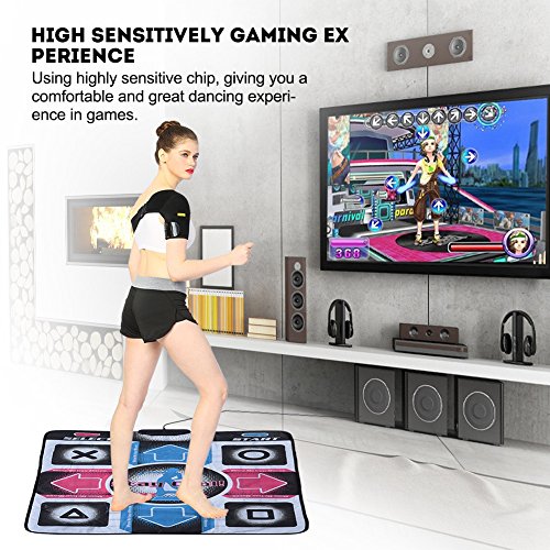 Annadue Dance Pad Antideslizante + CD, Paso de Baile Duradero y Resistente al Desgaste, tapete de Baile, Manta de Baile con USB para PC, Plug and Play, fácil de Usar.