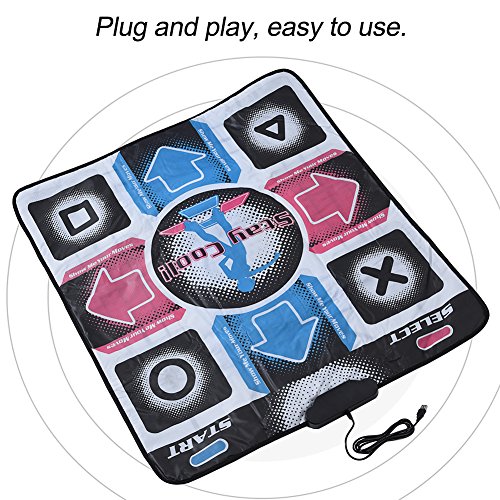 Annadue Dance Pad Antideslizante + CD, Paso de Baile Duradero y Resistente al Desgaste, tapete de Baile, Manta de Baile con USB para PC, Plug and Play, fácil de Usar.