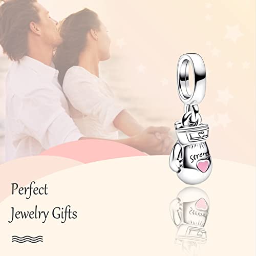 Annmors Charm para pulseras Plata Ley 925 con Circonita Cúbica para mujeres collares regalo Boxing Glove Abalorios con Navidad San Valentín día la madre Abalorios regalo para mujeres y niñas