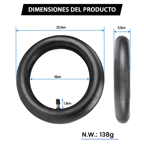 ANSENI Cubierta Rueda Offroad 10 Pulgadas (10x2-6.1) Neumáticos Todoterreno,Camaras de Aire 10 Pulgadas(10x2) para Patinete Electrico 10 Pulgadas,Neumáticos Antideslizantes (Kit Xiaomi)