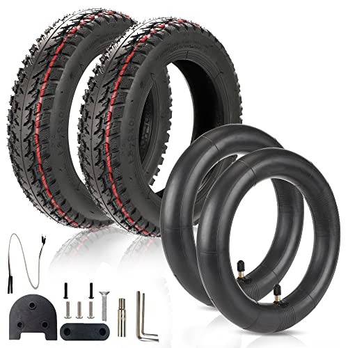 ANSENI Cubierta Rueda Offroad 10 Pulgadas (10x2-6.1) Neumáticos Todoterreno,Camaras de Aire 10 Pulgadas(10x2) para Patinete Electrico 10 Pulgadas,Neumáticos Antideslizantes (Kit Xiaomi)