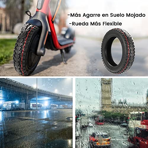 ANSENI Cubierta Rueda Offroad 10 Pulgadas (10x2-6.1) Neumáticos Todoterreno,Camaras de Aire 10 Pulgadas(10x2) para Patinete Electrico 10 Pulgadas,Neumáticos Antideslizantes (Kit Xiaomi)