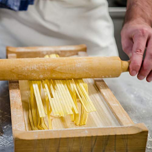 Antech - Máquina para hacer pasta casera, espaguetis fettuccine tagliatelle tonnarelli Abruzzese de madera.