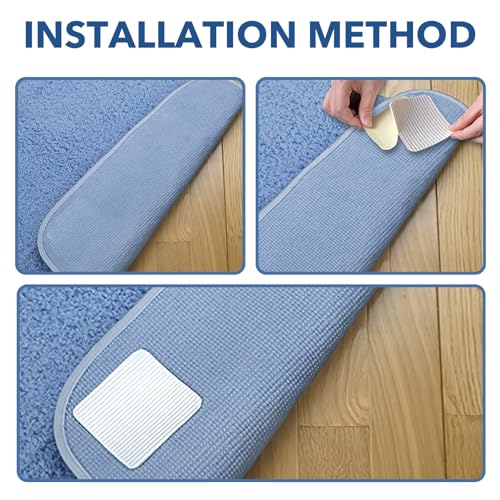 Antideslizante Alfombra 12 Piezas Anti Slip Pads Alfombra Antideslizante Triangular Vacío para Alfombra Stopper No Slip Marcado Blanco para Alfombra Lavable y Reutilizable, Pegatina Antideslizante