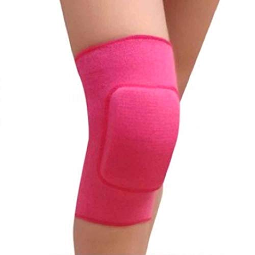 Anwangda Rodilleras elásticas, rodilleras deportivas, rodilleras suaves y transpirables para hombres, mujeres y niños, rodilleras protectoras para baile, yoga, tenis y correr (rosa, talla: S)