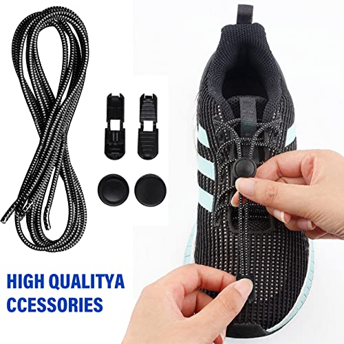 AOKITO Cordones Elasticos - Cordones Deportivos Elásticos de Liberación Rápida Para Niños, Personas Mayores Y Corredores - 6 Pares, 120 cm - Cordones de Goma Redondos