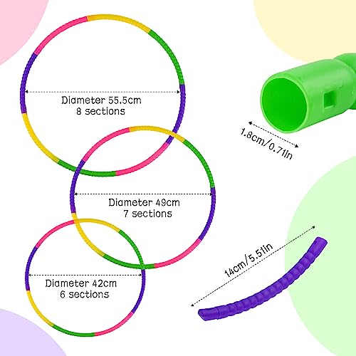 AolKee Hula Hoops para niños, Plástico extraíble Hula Hoop para diversión, Baile, Gimnasio y Actividades de Fitness