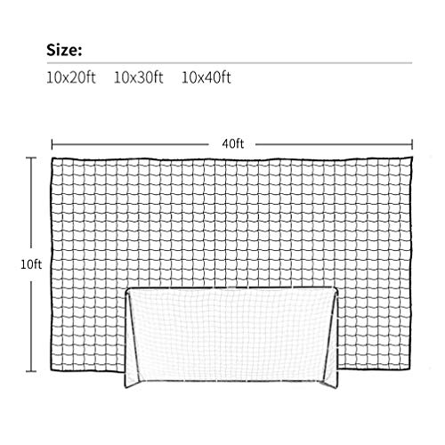 Aoneky Red de Barrera para Fútbol - 3×3/4.5/6M, Red de Detención de Balones, Malla 10×10 cm, Red Multiuso de Seguridad para Exterior, Negro (3×6M)