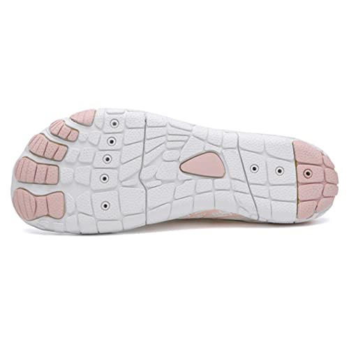 AONETIGER Zapatos de Agua Hombre Mujer Barefoot Zapatillas de Deportes Acuaticos Transpirable Ligeras Secado Rápido Descalzos Trail Calzado para Fitness Playa Vela Snorkel(Blanco,41EU)