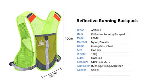 AONIJIE Unisex Running Chaleco de hidratación Ultraligero Mochilas Trail Ideal para Senderismo, maratón, Escalada y Ciclismo (Azul)