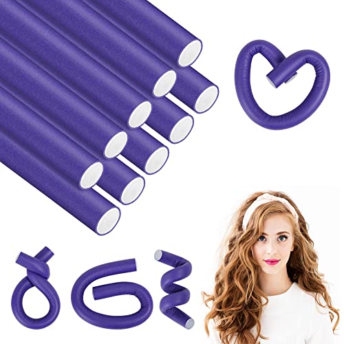 AOOWU Rizador Pelo sin Calor, 10pcs Rulos Flexibles para Rizar Pelo, Heatless Hair Curlers de Espuma Suave, Herramientas de Peinado para Cabello para Cabello Largo Medio Corto, No Daña el Pello