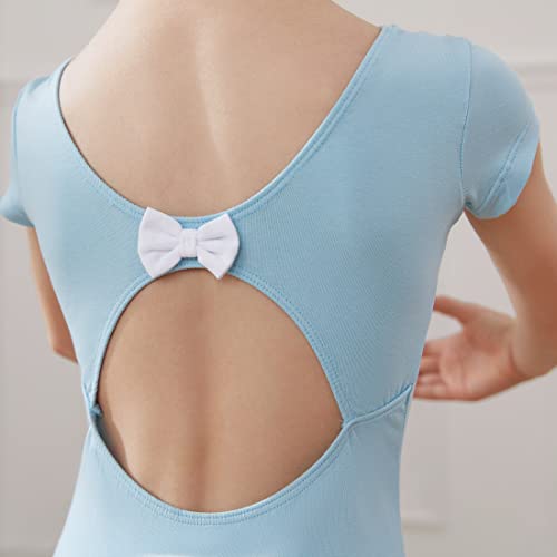 AOQUNFS Maillot de Ballet Danza para Niña Ballet Gimnasia Maillot Leotardo Body Clásico para Niña, BT04-Azul,11-12Años