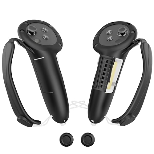 APEXINNO Cubierta de Empuñaduras de Controlador de Mango Extendido para Accesorios Oculus Quest 3 VR, Cubierta Protectora de Controlador de Extensión con Correas de Mano Ajustables