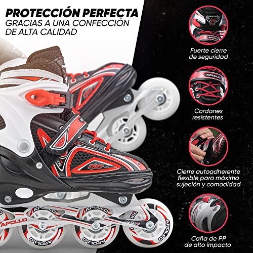 Apollo Patines en Línea Niña y Niño Super Blades X Pro – Patines en Línea Disponibles en Tamaño S, M, L – Patines de Ruedas LED - Cómodos Patines Niña o Niño, Ideales para Principiantes