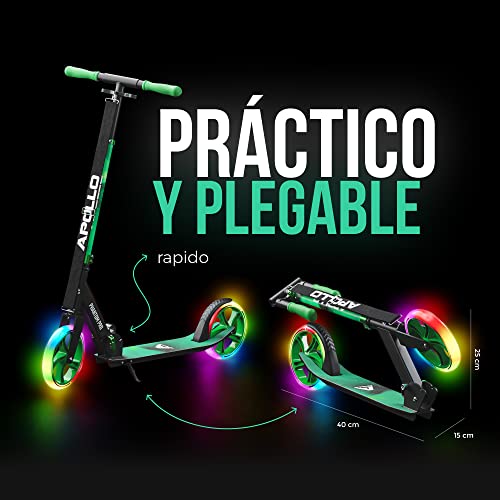 Apollo Patinete Urbano XXL Phantom Pro - Patinete de Grandes Ruedas de 200 m – Patinete Plegable y Ajustable para Niños y Adultos