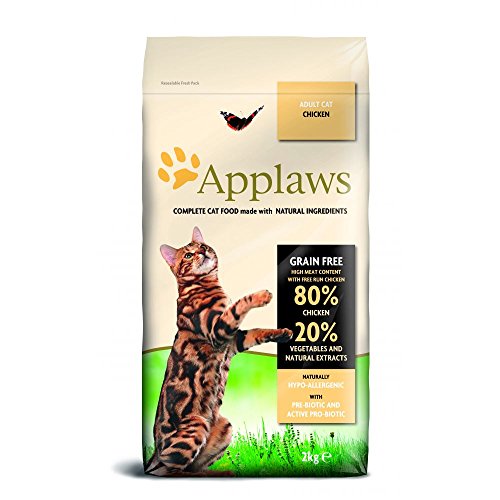 Applaws Alimento Seco Natural sin Granos para Gatos Adultos, Sabor a Pollo - Bolsa Resellable de 2 kg