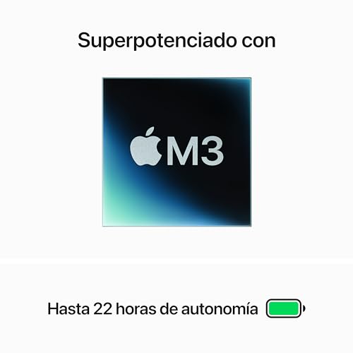 Apple 2023 Mac Book Pro Portátil con Chip M3: CPU de 8 núcleos, GPU de 10 núcleos, Pantalla Liquid Retina XDR de 14,2 Pulgadas, 8 GB de Memoria unificada, 512 GB de SSD, Gris Espacial