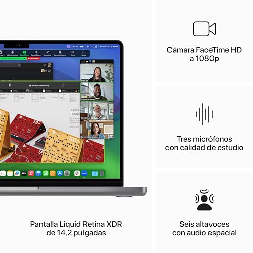 Apple 2023 Mac Book Pro Portátil con Chip M3: CPU de 8 núcleos, GPU de 10 núcleos, Pantalla Liquid Retina XDR de 14,2 Pulgadas, 8 GB de Memoria unificada, 512 GB de SSD, Gris Espacial