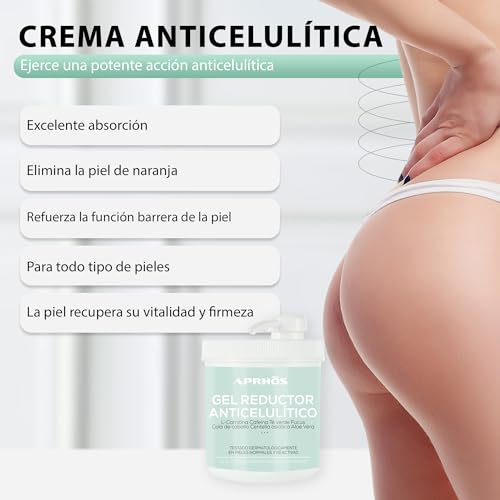 APRHOS Crema Reductora Anticelulítica 500ml - Potente Anticelulítico y Reafirmante Corporal para Abdomen Mujer y Hombre - Body Firming - Testado dermatológicamente