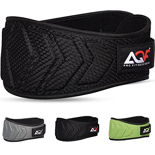 AQF Cinturon Lumbar Gimnasio, 15,2 cm Amplio Curvado Neopreno Faja Lumbar, Cinturones Hombre Mujer, Cinturón De Pesas Powerlifting Musculacion Cinturon ​Lastre Gimnasio