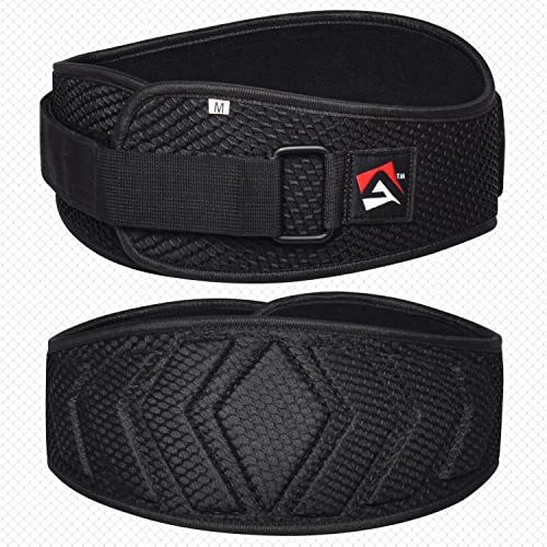 AQF Cinturon Lumbar Gimnasio, 15,2 cm Amplio Curvado Neopreno Faja Lumbar, Cinturones Hombre Mujer, Cinturón De Pesas Powerlifting Musculacion Cinturon ​Lastre Gimnasio