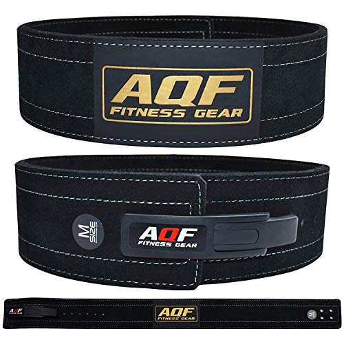 AQF Cinturon Lumbar Gimnasio Palanca Hebilla, 4" Amplio 10mm Gruesa Cinturon Halterofilia Cuero, Cinturón Gym, Faja Gimnasio Levantar Pesas, Powerlifting Belt para Musculacion & Sport